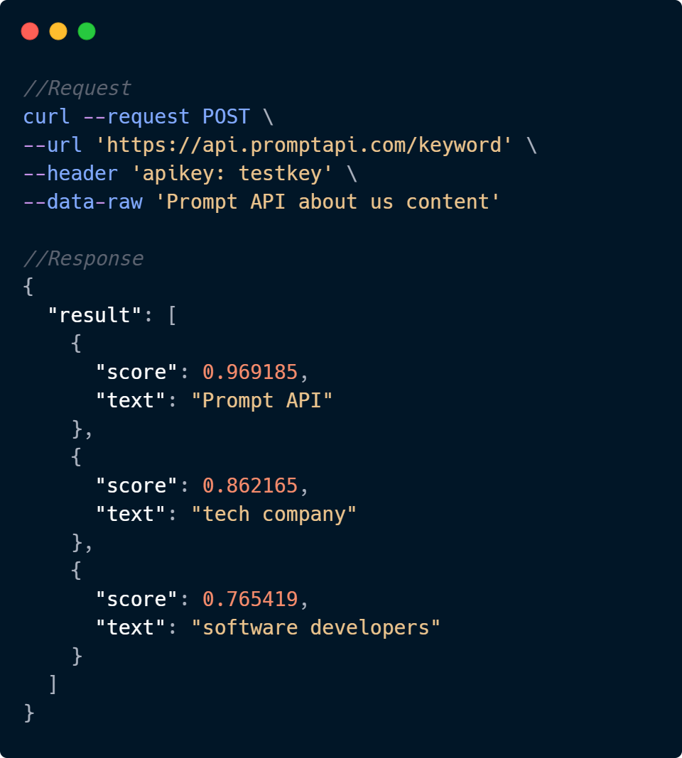 Keyword Extraction API Code Sample