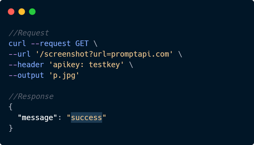 Screenshot API Code Sample