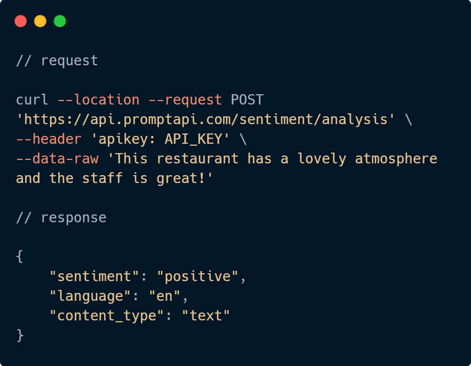 Sentiment Analysis API Code Sample