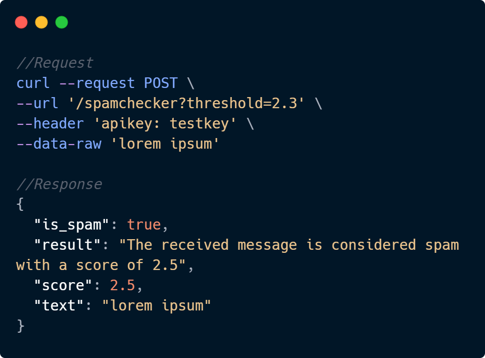 Spam Checker API Code Sample