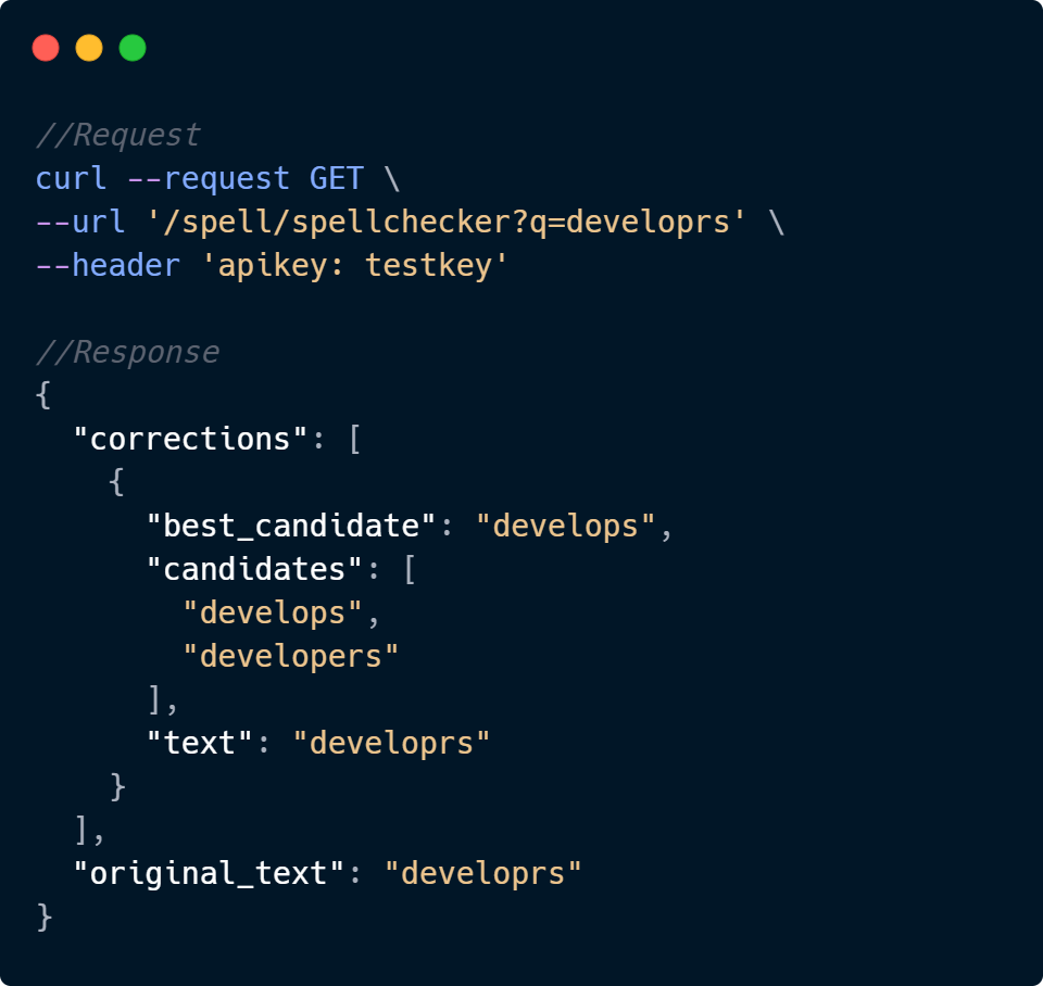 Spell Checker API Code Sample