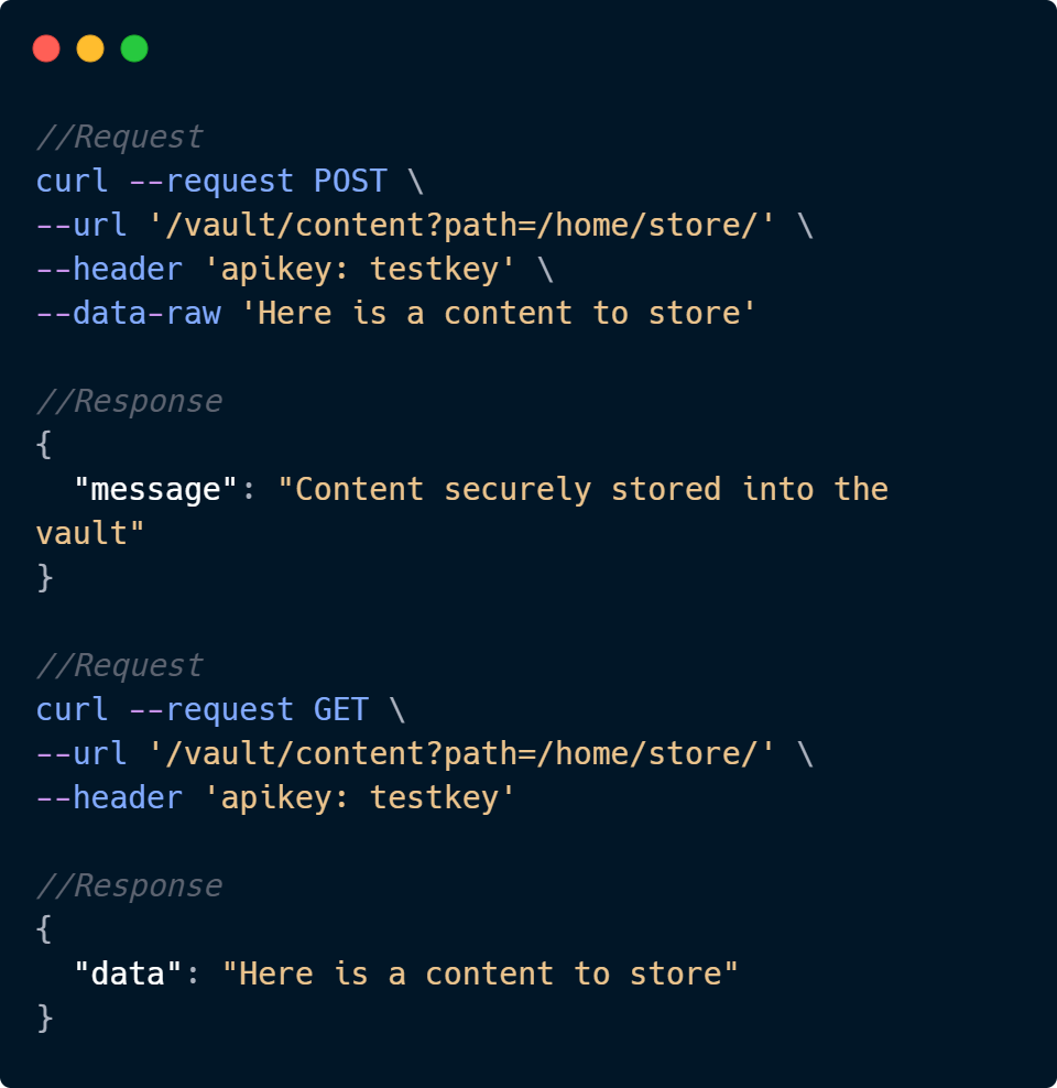 Vault API Code Sample