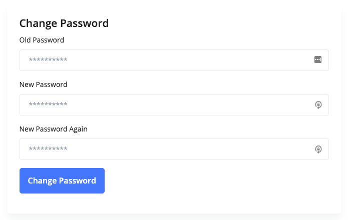 Change Password Section